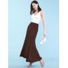 imageLock and Love Womens Casual High Waist SolidTie Dye Fold Over Flowy Long Maxi SkirtWb670brown