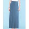 imageLock and Love Womens Casual High Waist SolidTie Dye Fold Over Flowy Long Maxi SkirtWb670denim