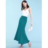 imageLock and Love Womens Casual High Waist SolidTie Dye Fold Over Flowy Long Maxi SkirtWb670jade