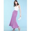 imageLock and Love Womens Casual High Waist SolidTie Dye Fold Over Flowy Long Maxi SkirtWb670lilac