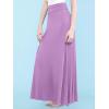 imageLock and Love Womens Casual High Waist SolidTie Dye Fold Over Flowy Long Maxi SkirtWb670lilac