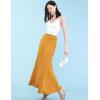 imageLock and Love Womens Casual High Waist SolidTie Dye Fold Over Flowy Long Maxi SkirtWb670mustard