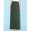 imageLock and Love Womens Casual High Waist SolidTie Dye Fold Over Flowy Long Maxi SkirtWb670olive