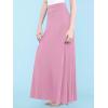 imageLock and Love Womens Casual High Waist SolidTie Dye Fold Over Flowy Long Maxi SkirtWb670pink