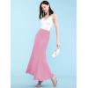 imageLock and Love Womens Casual High Waist SolidTie Dye Fold Over Flowy Long Maxi SkirtWb670pink