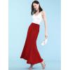 imageLock and Love Womens Casual High Waist SolidTie Dye Fold Over Flowy Long Maxi SkirtWb670red