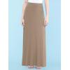 imageLock and Love Womens Casual High Waist SolidTie Dye Fold Over Flowy Long Maxi SkirtWb670taupe