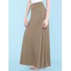 imageLock and Love Womens Casual High Waist SolidTie Dye Fold Over Flowy Long Maxi SkirtWb670taupe