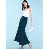 imageLock and Love Womens Casual High Waist SolidTie Dye Fold Over Flowy Long Maxi SkirtWb670teal