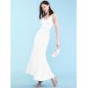 imageLock and Love Womens Casual High Waist SolidTie Dye Fold Over Flowy Long Maxi SkirtWb670white