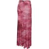 imageLock and Love Womens Casual High Waist SolidTie Dye Fold Over Flowy Long Maxi SkirtWine Red
