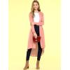 imageLock and Love Womens Casual Long Open Front Drape Lightweight Duster High Low Hem Maxi Long Sleeve CardiganWsk2291indianpink