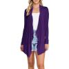 imageLock and Love Womens Drape Front Open Cardigan Long Sleeve Irregular Hem S5XL Plus SizeWsk2105darkpurple