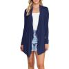 imageLock and Love Womens Drape Front Open Cardigan Long Sleeve Irregular Hem S5XL Plus SizeWsk2105navy