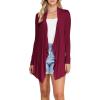 imageLock and Love Womens Drape Front Open Cardigan Long Sleeve Irregular Hem S5XL Plus SizeWsk2105wine