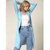 imageLock and Love Womens Long Cardigan  Fall Casual Draped Open Front Lightweight Duster with Long SleevesWsk1048aqua