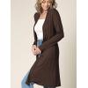 imageLock and Love Womens Long Cardigan  Fall Casual Draped Open Front Lightweight Duster with Long SleevesWsk1048brown
