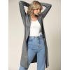 imageLock and Love Womens Long Cardigan  Fall Casual Draped Open Front Lightweight Duster with Long SleevesWsk1048heatherdarkgrey