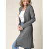 imageLock and Love Womens Long Cardigan  Fall Casual Draped Open Front Lightweight Duster with Long SleevesWsk1048heatherdarkgrey