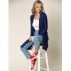 imageLock and Love Womens Long Cardigan  Fall Casual Draped Open Front Lightweight Duster with Long SleevesWsk1048navy