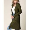 imageLock and Love Womens Long Cardigan  Fall Casual Draped Open Front Lightweight Duster with Long SleevesWsk1048olive