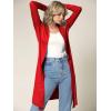 imageLock and Love Womens Long Cardigan  Fall Casual Draped Open Front Lightweight Duster with Long SleevesWsk1048red