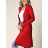 imageLock and Love Womens Long Cardigan  Fall Casual Draped Open Front Lightweight Duster with Long SleevesWsk1048red