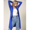 imageLock and Love Womens Long Cardigan  Fall Casual Draped Open Front Lightweight Duster with Long SleevesWsk1048royalbrite