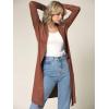 imageLock and Love Womens Long Cardigan  Fall Casual Draped Open Front Lightweight Duster with Long SleevesWsk1048rust