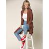 imageLock and Love Womens Long Cardigan  Fall Casual Draped Open Front Lightweight Duster with Long SleevesWsk1048rust