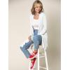 imageLock and Love Womens Long Cardigan  Fall Casual Draped Open Front Lightweight Duster with Long SleevesWsk1048white