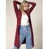 imageLock and Love Womens Long Cardigan  Fall Casual Draped Open Front Lightweight Duster with Long SleevesWsk1048wine