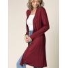 imageLock and Love Womens Long Cardigan  Fall Casual Draped Open Front Lightweight Duster with Long SleevesWsk1048wine