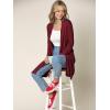 imageLock and Love Womens Long Cardigan  Fall Casual Draped Open Front Lightweight Duster with Long SleevesWsk1048wine