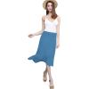 imageLock and Love Womens Solid Ombre Lightweight Flare Midi Pull On Closure Skirt SXXXL Plus SizeBlue