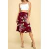 imageLock and Love Womens Solid Ombre Lightweight Flare Midi Pull On Closure Skirt SXXXL Plus SizeWb1105winefloral
