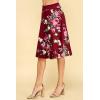 imageLock and Love Womens Solid Ombre Lightweight Flare Midi Pull On Closure Skirt SXXXL Plus SizeWb1105winefloral