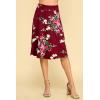 imageLock and Love Womens Solid Ombre Lightweight Flare Midi Pull On Closure Skirt SXXXL Plus SizeWb1105winefloral