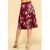 imageLock and Love Womens Solid Ombre Lightweight Flare Midi Pull On Closure Skirt SXXXL Plus SizeWb1105winefloral