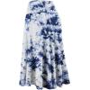 imageLock and Love Womens Solid Ombre Lightweight Flare Midi Pull On Closure Skirt SXXXL Plus SizeWb2345whitenavy
