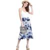 imageLock and Love Womens Solid Ombre Lightweight Flare Midi Pull On Closure Skirt SXXXL Plus SizeWb2345whitenavy