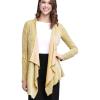 imageLL WSK2281 Womens Drape Front Open Cardigan Long Sleeve Irregular Hem S Mustard