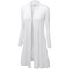 imageLock and Love Womens Long Cardigan  Fall Casual Draped Open Front Lightweight Duster with Long SleevesWsk1048white