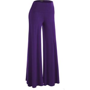 imageLL Womens Chic Palazzo Lounge Pants  Made in USAWb750darkpurple