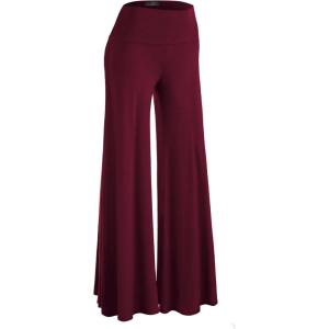 imageLL Womens Chic Palazzo Lounge Pants  Made in USAWb750wine