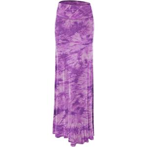 imageLock and Love Womens Casual High Waist SolidTie Dye Fold Over Flowy Long Maxi SkirtWb1058purple