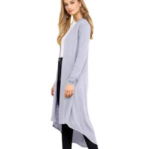 imageLock and Love Womens Casual Long Open Front Drape Lightweight Duster High Low Hem Maxi Long Sleeve CardiganWsk2291grey