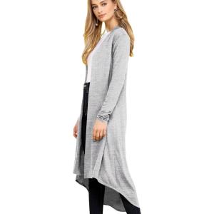 imageLock and Love Womens Casual Long Open Front Drape Lightweight Duster High Low Hem Maxi Long Sleeve CardiganWsk2291heathergrey