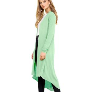 imageLock and Love Womens Casual Long Open Front Drape Lightweight Duster High Low Hem Maxi Long Sleeve CardiganWsk2291mint
