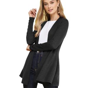 imageLock and Love Womens Casual Long Open Front Drape Lightweight Duster High Low Hem Maxi Long Sleeve CardiganWsk2294charcoal